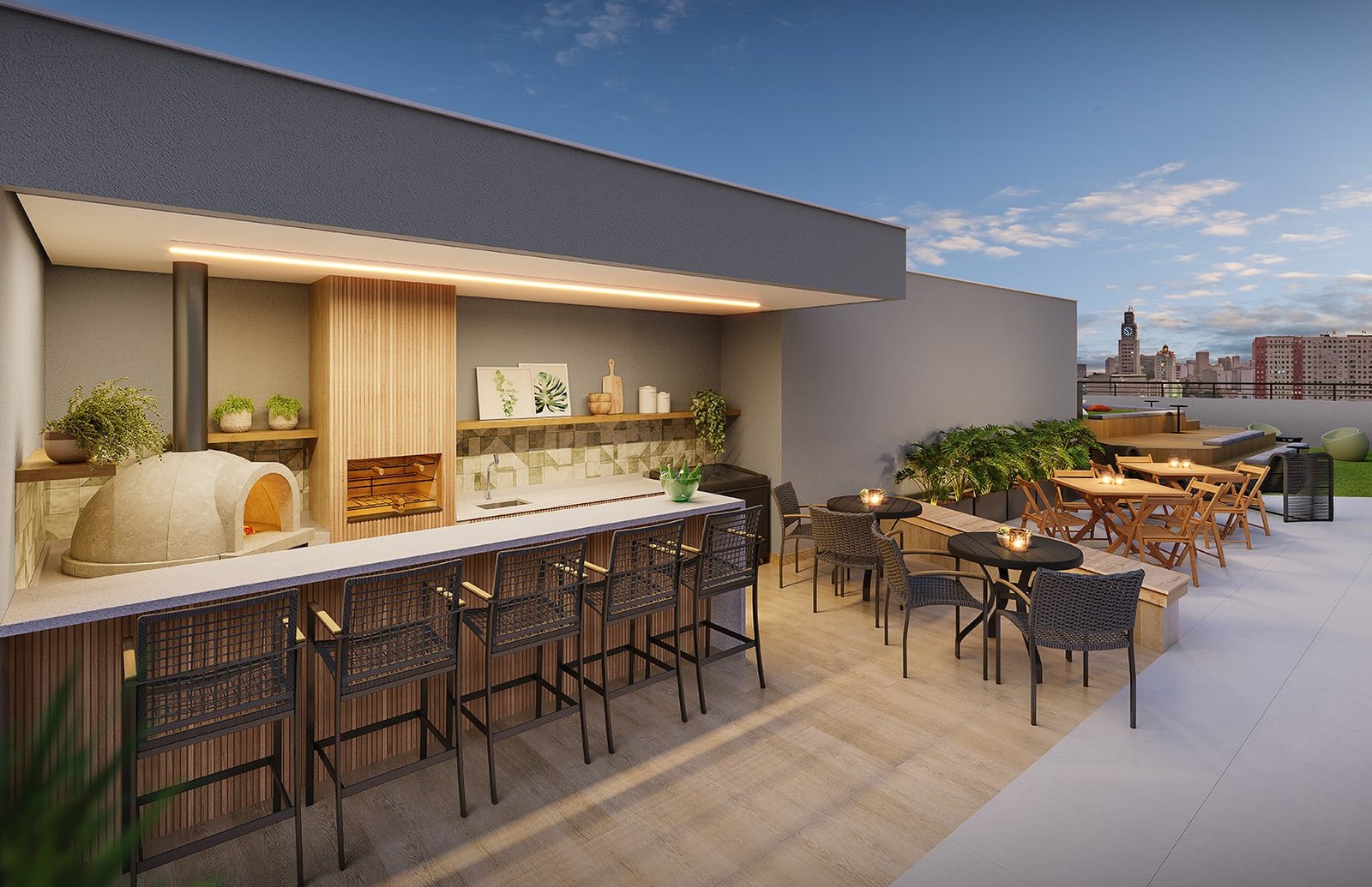 Churrasqueira gourmet no rooftop