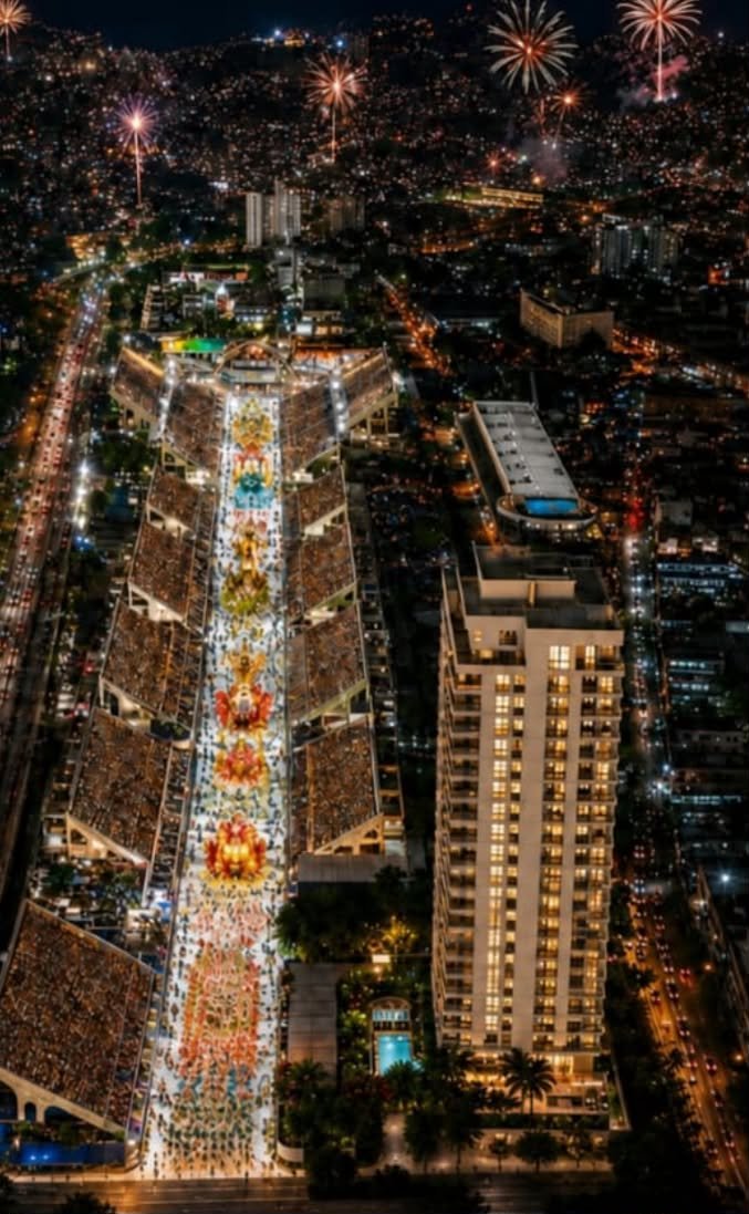 Empreendimento Saudosa Praça Onze ao lado da Marquês de Sapucaí durante o carnaval